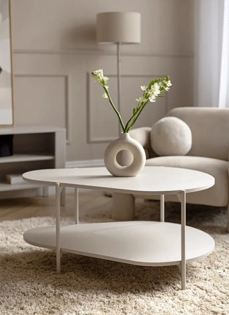 Zestaw mebli do salonu Malumi beżowy stylowe meble z wyrafinowanym wzorem jodełki metalowe uchwyty wysoka stabilna podstawa