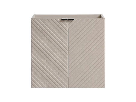 Szafka pod umywalkę Viva 60 cm beżowa designerska szafka do łazienki z półką nietuzinkowe frezowanie w kształcie jodełki na frontach