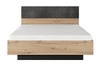Łóżko Tipler 160x200 cm z pojemnikiem na pościel dąb artisan / antracyt nowoczesny design mebla częściowo tapicerowany zagłówek 