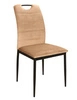 Krzesło tapicerowane Rip 38x43 cm beżowe klasyczne oraz ponadczasowe krzesło do jadalni z metalowymi nogami