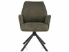 Krzesło tapicerowane Hugo Brego oliwkowe nowoczesne krzesło obrotowe z metalowymi nogami stylowe krzesło kubełkowe