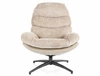 Fotel Giselle antyczny róż / beżowa ekoskóra funkcjonalny oraz nowoczesny fotel obrotowy z metalowymi nogami komfortowy podczas wypoczynku