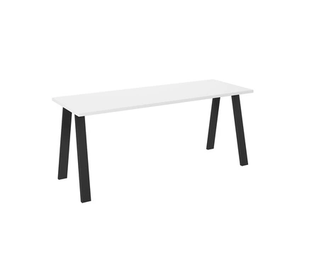 Stół Malden 185x67 cm biały / czarny prosta forma mebla wzbogacona o stylowe czarne nogi w stylu loftowym blat odporny na rozlanie cieczy