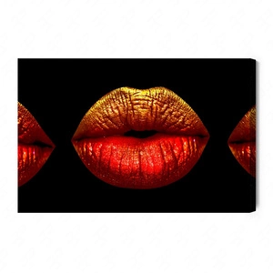 Obraz na płótnie usta na czarnym tle 100x70 cm ozdoba każdego wnętrza obraz w wyrazistej kolorystyce wysoka jakość wykonania