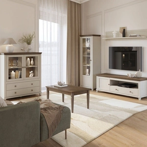 Zestaw mebli do salonu Evora beżowy / dąb dunin zachwyci miłośników wyrazistych wnętrz atrakcyjny wygląd oraz funkcjonalność