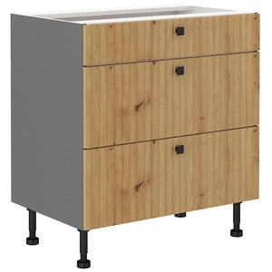 Szafka kuchenna stojąca z szufladami Antri 80 D 3S BB lamelowe fronty szafka odporna na działanie wilgoci i uszkodzenia