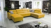 Narożnik z funkcją spania Savona VI żółty lewostronny elegancki i komfortowy narożnik do salonu z dwoma pojemnikami na pościel 
