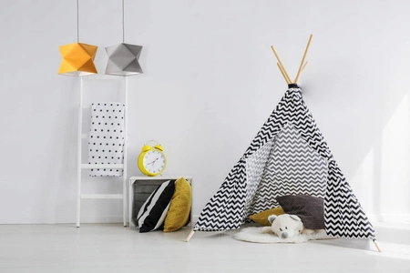 Lampa wisząca podwójna Quasar designerska lampa sufitowa do salonu z bawełnianym abażurem i metalową podstawą