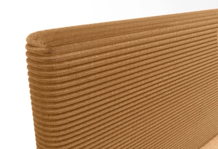 Łóżko kontynentalne Totti 160x200 miodowe stylowe łóżko z pojemnikiem na pościel trójwymiarowa tkanina o wyrazistych prążkach