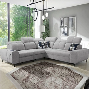 Narożnik z funkcją spania Buffalo III szary popiel lewostronny komfortowy narożnik o estetycznym wykończeniu z pojemnikami na pościel