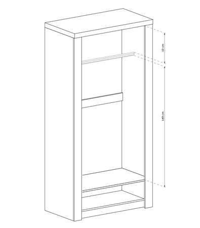Szafa Indiana 96 cm kraft biały elegancka stylistyka szafy z szufladą wzbogacona o subtelne srebrne uchwyty idealna szafa do sypialni