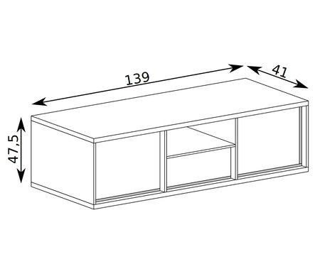 Szafka RTV Mediolan 139 cm hikora gustowna szafka wzbogacona o stylowe czarne dodatki szuflada z systemem push to open idealna do salonu