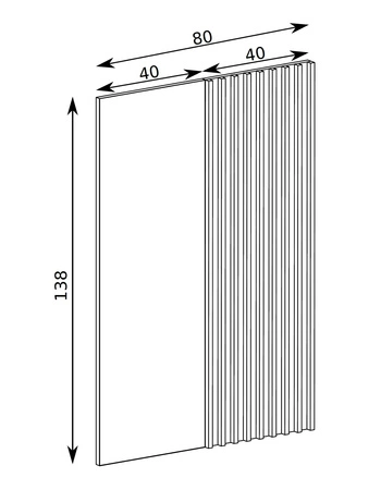 Panel ścienny dekoracyjny z lamelami Cali 80 cm dąb artisan / czarny nowoczesny design stylowe wykończenie salonu