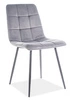 Krzesło tapicerowane Lima 41x45 cm szare stylowe oraz funkcjonalne krzesło z metalowymi nogami 