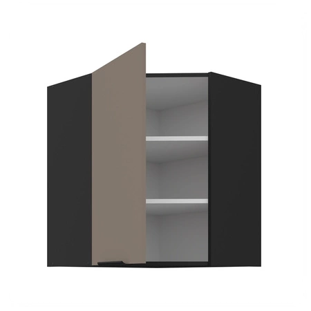 Szafka kuchenna narożna wisząca Fiuggi Bl 60x60 GN-72 1F odporna na uszkodzenia wykończenie frontów w technologii anti fingerprint