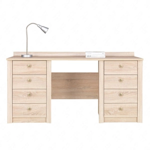 Biurko z szufladami Finezja 160 cm dąb sonoma jasny nowoczesny design mebla blat biurka odporny na uszkodzenia