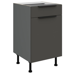 Szafka kuchenna stojąca z szufladą i półką Aversa Ant 50 D 1F 1S BB fronty szafki kuchennej wykończone w technologii anti fingerprint