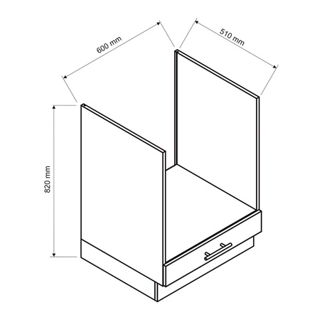 Szafka do zabudowy piekarnika Zova DK60 biały / dąb halifax szafka kuchenna odporna na parę wodną działanie wilgoci i uszkodzenia