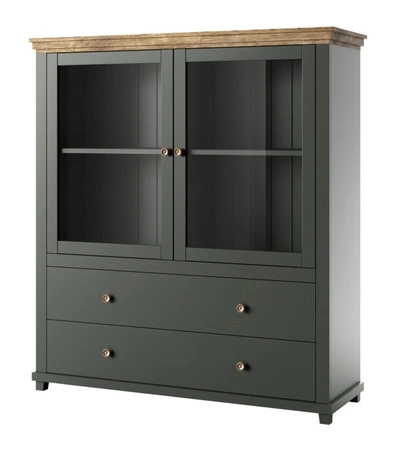 Zestaw mebli do salonu Evora butelkowa zieleń / dąb lefkas zachwyci miłośników wyrazistych wnętrz atrakcyjny wygląd oraz funkcjonalność