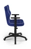 Krzesło do biurka Duo niebieskie idealne do wzrostu 146-176,5 cm profilowane siedzisko regulowane podłokietniki łatwo czyszcząca tkanina