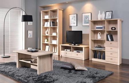 Stolik kawowy Finezja 110 cm dąb sonoma jasny nowoczesny design mebla blat odporny na rozlane ciecze