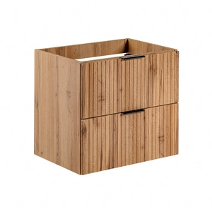 Szafka pod umywalkę Adeel 60 cm dąb wotan starannie wykonana szafka odporna na działanie wilgoci pionowe ryflowania na frontach