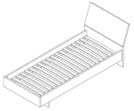 Łózko Yugo 90x200 cm w kolorze popiel nowoczesny oraz funkcjonalny mebel pokoju młodzieżowego