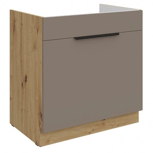 Szafka kuchenna pod zlewozmywak z szufladą Fiuggi Ar 80 ZL 1S BB fronty szafki kuchennej wykończone w technologii anti fingerprint