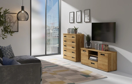 Komoda z szufladami Penelopa 100 cm dąb catania nowoczesny design mebla obrzeża komody wykończone specjalną okleiną ABS