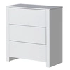 Komoda z przewijakiem Basal 85 cm biała funkcjonalny mebel do pokoju niemowlęcego możliwość demontażu przewijaka pojemne szuflady