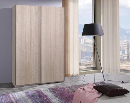 Szafa przesuwna Vilo 135 cm dąb sonoma jasny nowoczesny design wykończenie ABS oraz aluminiowe prowadnice drzwi