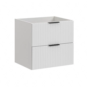 Szafka pod umywalkę Adeel 60 cm biała starannie wykonana szafka odporna na działanie wilgoci pionowe ryflowania na frontach