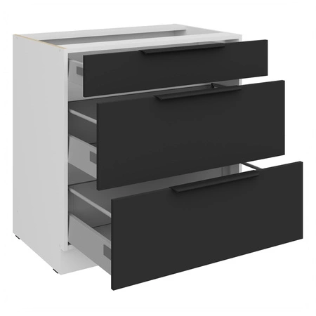 Zestaw mebli kuchennych narożny Alatri Wh 290x230 cm stylowe szafki kuchenne z frontami wykonanymi w technologii anti fingerprint