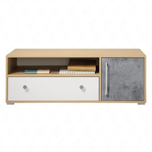 Szafka RTV Cary 120 cm dąb biszkoptowy / biała / beton idealna do pokoju młodzieżowego funkcjonalna szafka pod telewizor