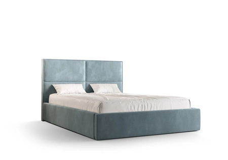 Łóżko tapicerowane Afrodyta 140x200 z pojemnikiem turkusowy w nowoczesnym skandynawskim stylu z wygodnym zagłówkiem