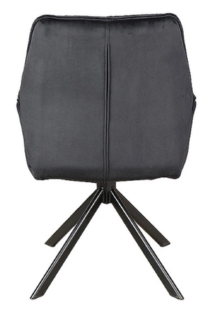 Krzesło tapicerowane Boogie II 45x44 cm czarne stylowe krzesło obrotowe z metalowymi nogami krzesło glamour