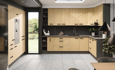 Szafka kuchenna narożna wisząca Chevron 60x60 GN-72 2F ozdobny dekor jodełki szafka odporna na działanie wilgoci i uszkodzenia