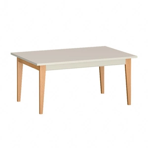 Stolik kawowy Windsor beżowy / dąb idealny stolik do mniejszych przestrzeni nogi z litego drewna dębowego ozdobna listwa pod blatem