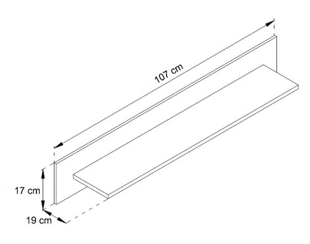 Półka Atka 107 cm dąb artisan nowoczesny design mebla wysoka jakość obrzeża półki wykończone specjalną okleiną