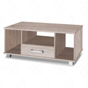 Stolik kawowy z szufladami Maximus 110 cm dąb sonoma jasny nowoczesny design obrzeża stolika wykończone specjalną okleiną ABS