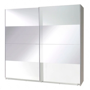 Szafa przesuwna z lustrem Twister 225 cm biała nowoczesna szafa idealna do garderoby sypialni lub przedpokoju