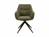 Krzesło tapicerowane Sempre oliwkowe / oliwkowa ekoskóra nowoczesne krzesło obrotowe z metalowymi nogami stylowe krzesło kubełkowe