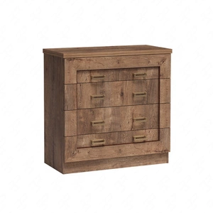 Komoda z szufladami Tade 90 cm dąb lefkas elegancki styl idealna komoda w stylu klasycznym do salonu sypialni lub biura metalowe uchwyty