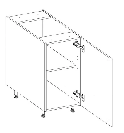 Szafka kuchenna stojąca z półką Antri 40 D 1F BB lamelowe fronty szafka odporna na działanie wilgoci i uszkodzenia
