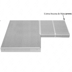 Listwa boczna zakończeniowa prawa do blatu kuchennego 38mm aluminiowa