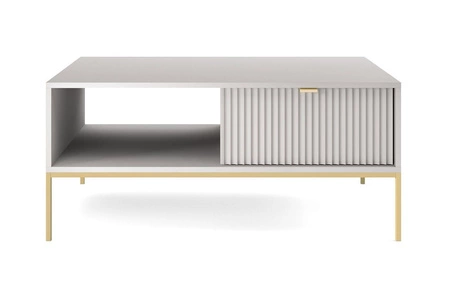 Zestaw mebli Lovro szary nowoczesny design meblościanka do salonu lub pokoju dziennego meble wzbogacone złotymi metalowymi dodatkami