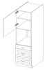 Słupek kuchenny Livio 60 DPS-210 3S 1F szafka z szufladami do zabudowy piekarnika odporna na parę wodną wysoką temperaturę czy rozlane ciecze