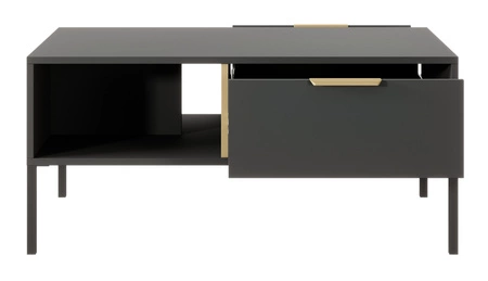 Zestaw mebli Golden antracytowy nowoczesny design meblościanka do salonu lub pokoju dziennego złoty uchwyt krawędziowy