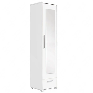 Szafa z lustrem Hit 48 cm biała funkcjonalna oraz praktyczna szafa z lustrem do przedpokoju