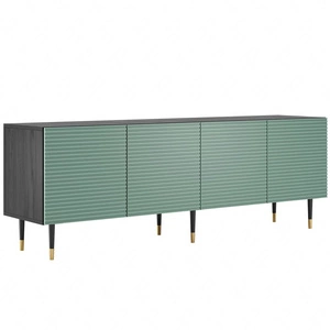 Szafka RTV Salem 180 cm czarne drewno / pistacjowa zieleń stylowa szafka pod telewizor o nowoczesnym designie system push to open